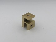 Shower Top Header Clip - Square - 10mm to 10mm Glass - Raw Brass